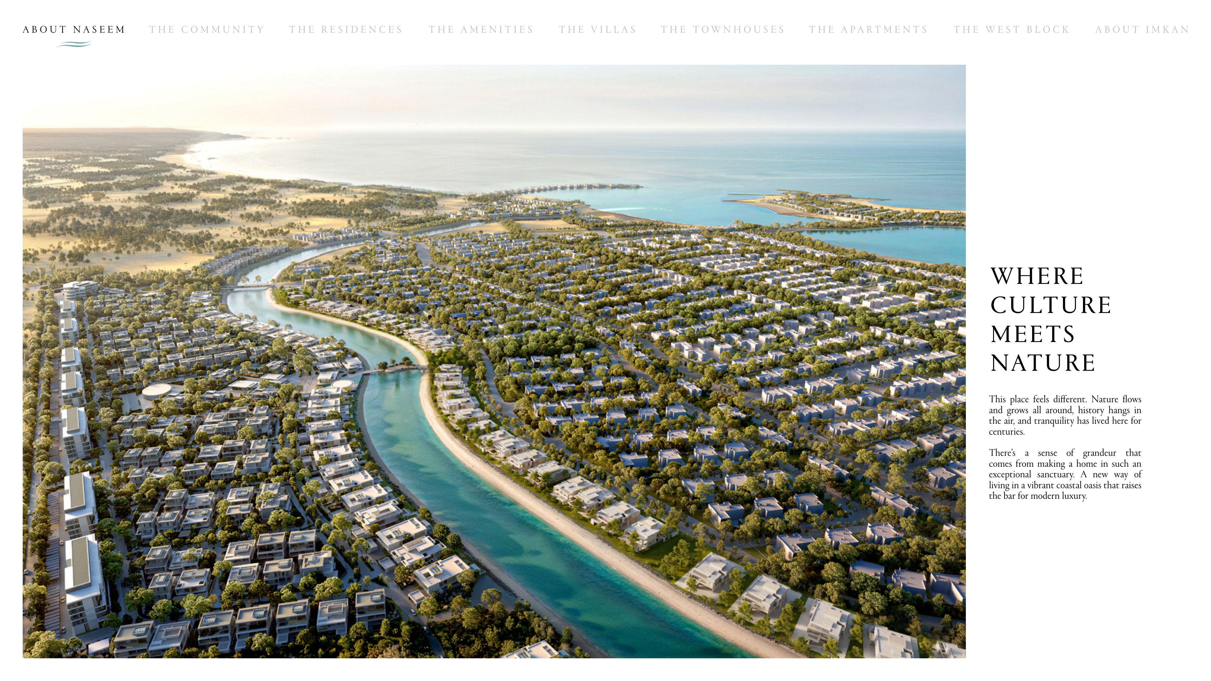 Naseem Al Jurf aerial. Al Jurf canal community, Abu Dhabi